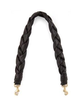 Clare V Black Braided Leather Shoulder Strap with Gold Hardware